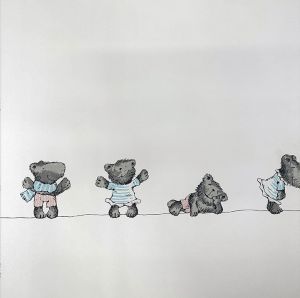 Teddyt, pimentävä rullaverho